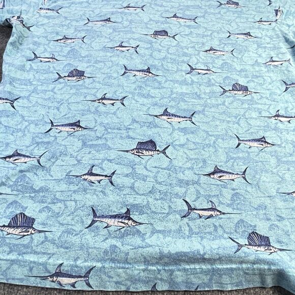 Vintage Blue Water Shirt Mens 3XL Blue Marlin Fish Fishing All Over XXXL - Picture 15 of 15